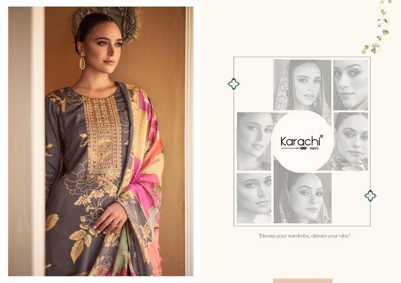 Karachi Prints Aaliyah salwar dress material wholesale