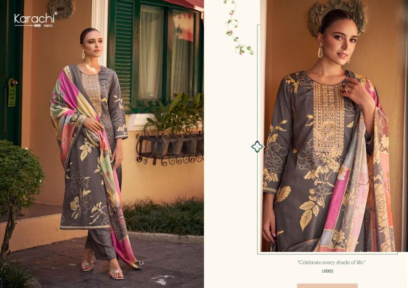 Karachi Prints Aaliyah salwar dress material wholesale