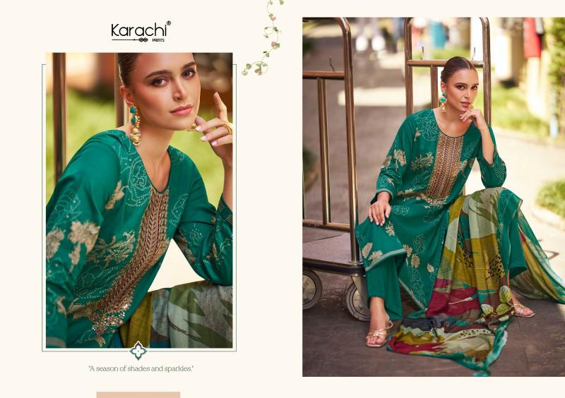 Karachi Prints Aaliyah salwar dress material wholesale