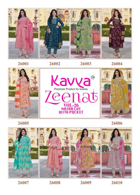 Kavya Zeenat Vol 26 Nayra cut Kurti Wholesale Catalog