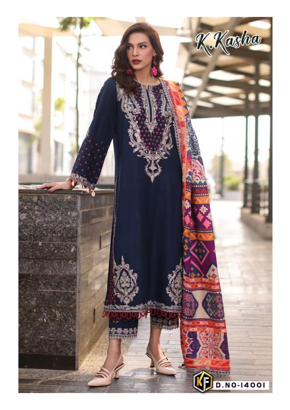 KevalFab K.Kasha Vol-14 – Karachi Dress Material - Wholesale catalog