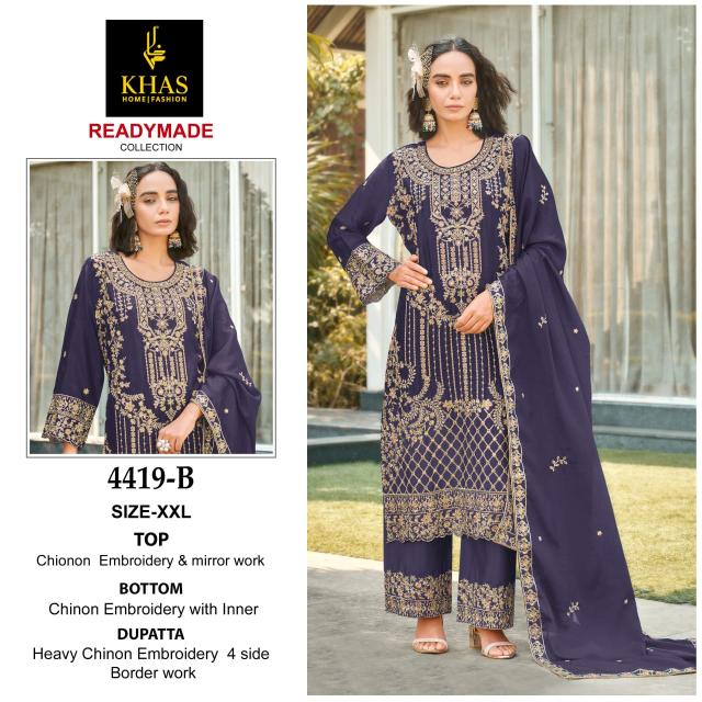 Khas 4419 Chinon Embroidered pakistani readymade suits uk