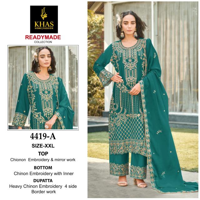 Khas 4419 Chinon Embroidered pakistani readymade suits uk