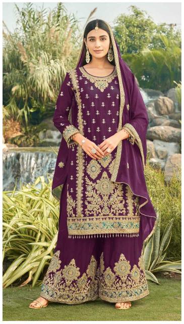 Khas 4424 Catalog Chinon Embroidered pakistani readymade suits wholesale