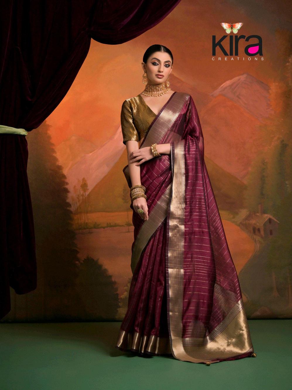 Kira Kanak Moss Silk fancy sarees online shopping in india