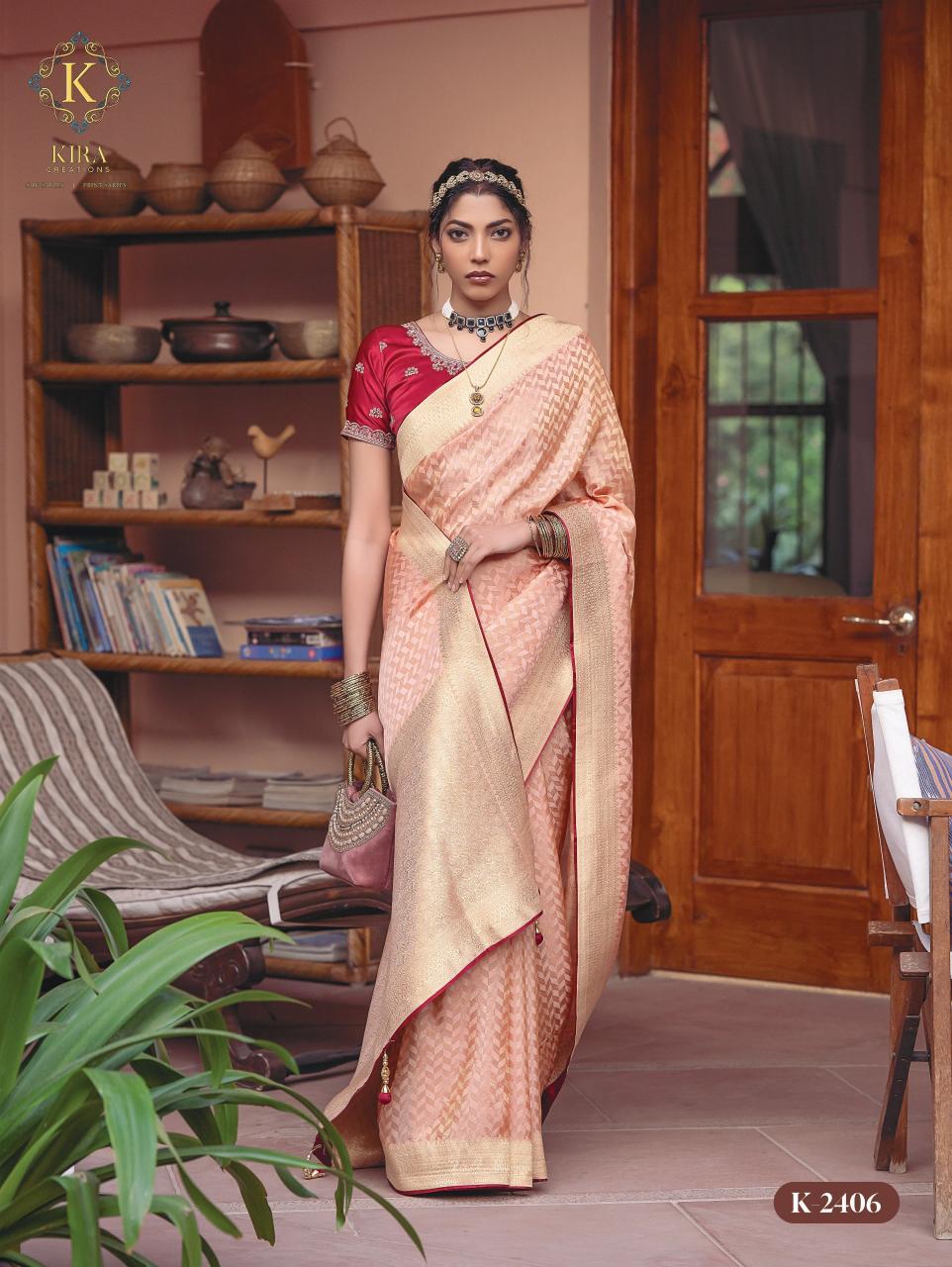 Kira Kyaara Vol 2 Viscose Dola Fancy Saree pins online india