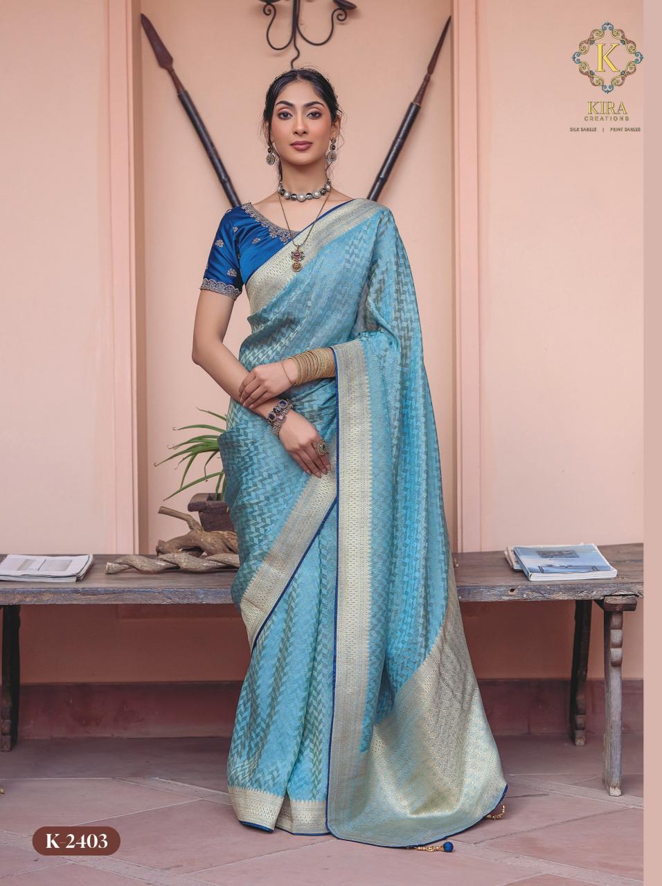 Kira Kyaara Vol 2 Viscose Dola Fancy Saree pins online india