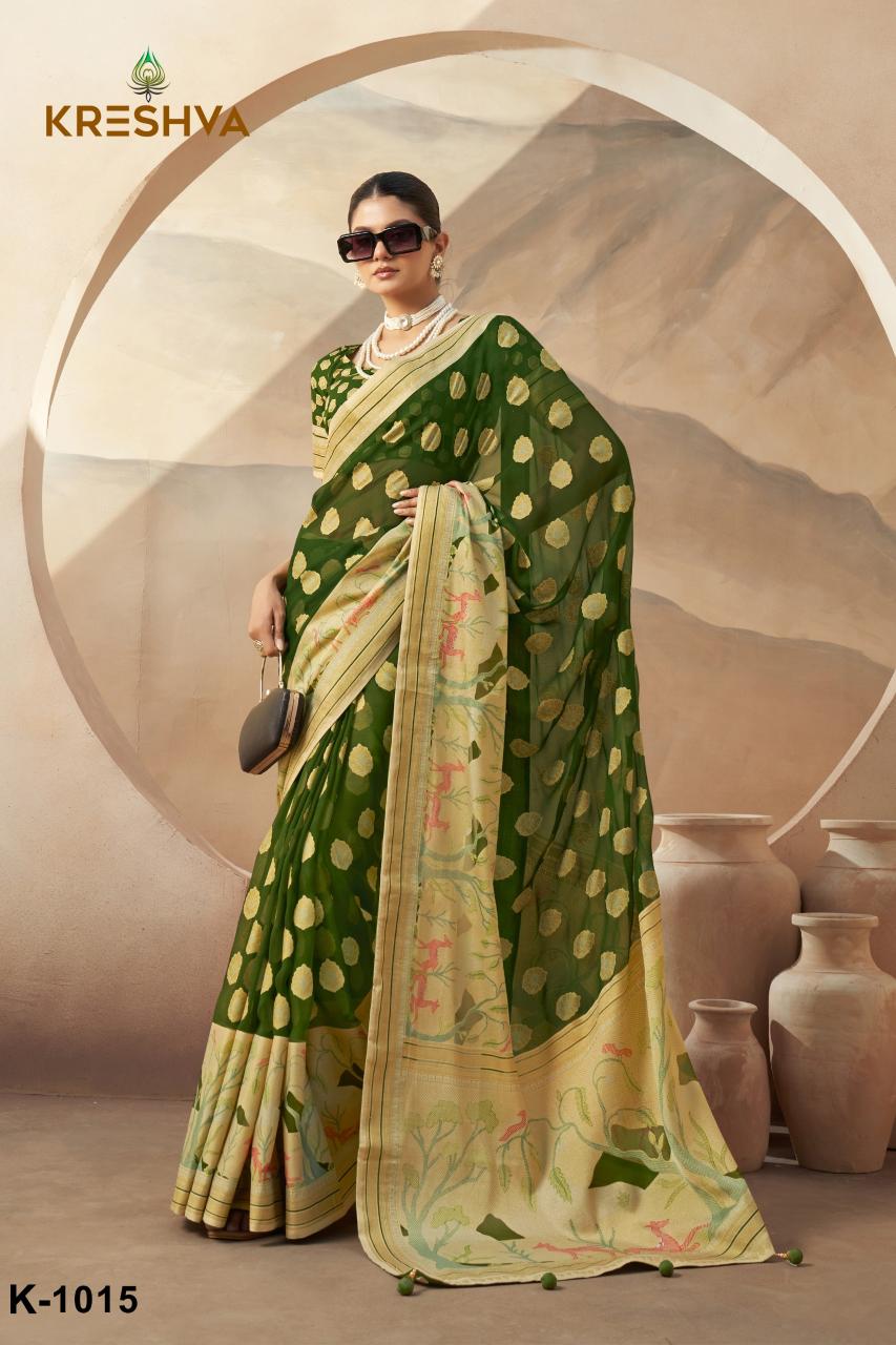 Kreshva Ahiliya Pv georgette saree india