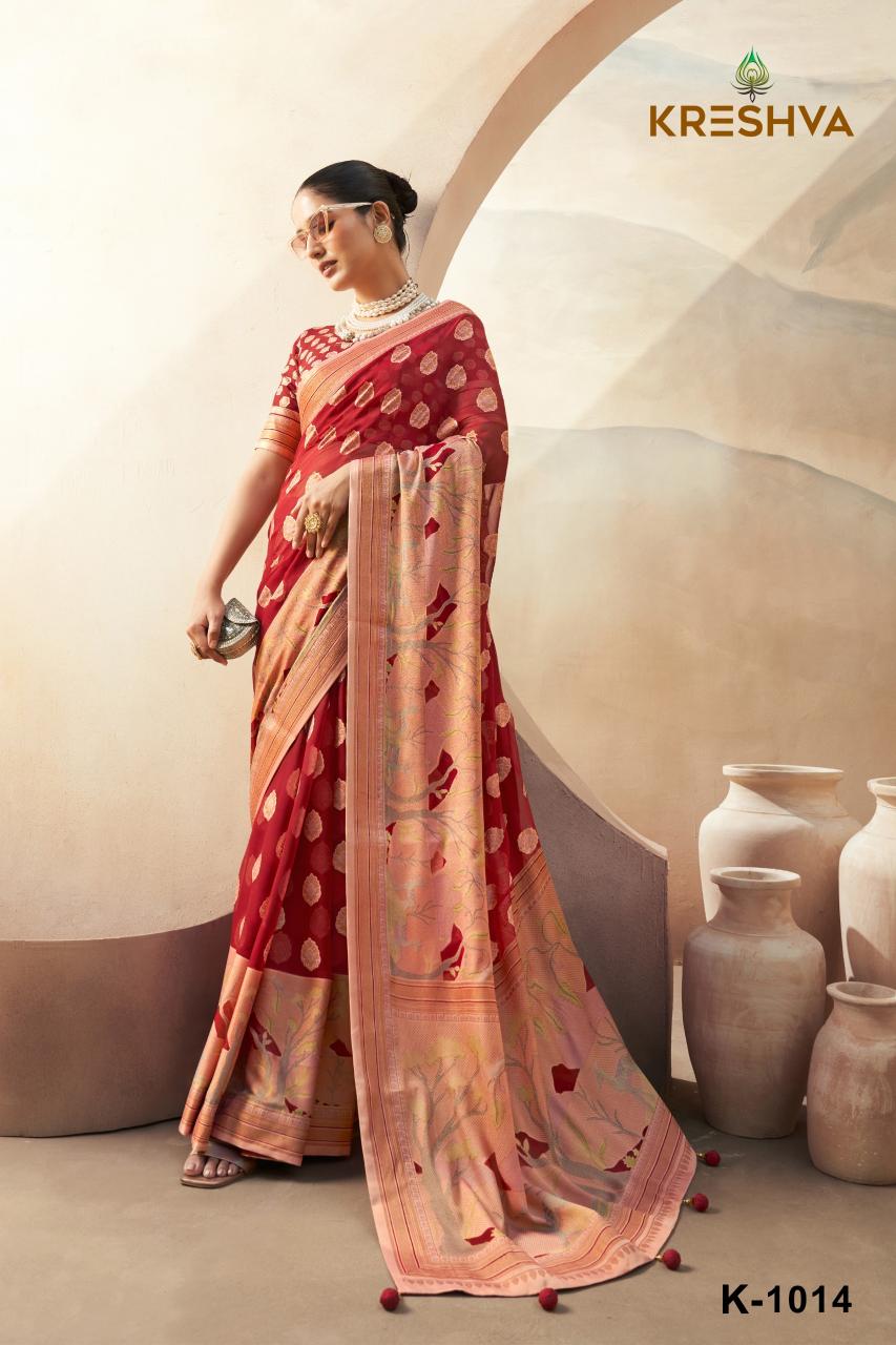 Kreshva Ahiliya Pv georgette saree india