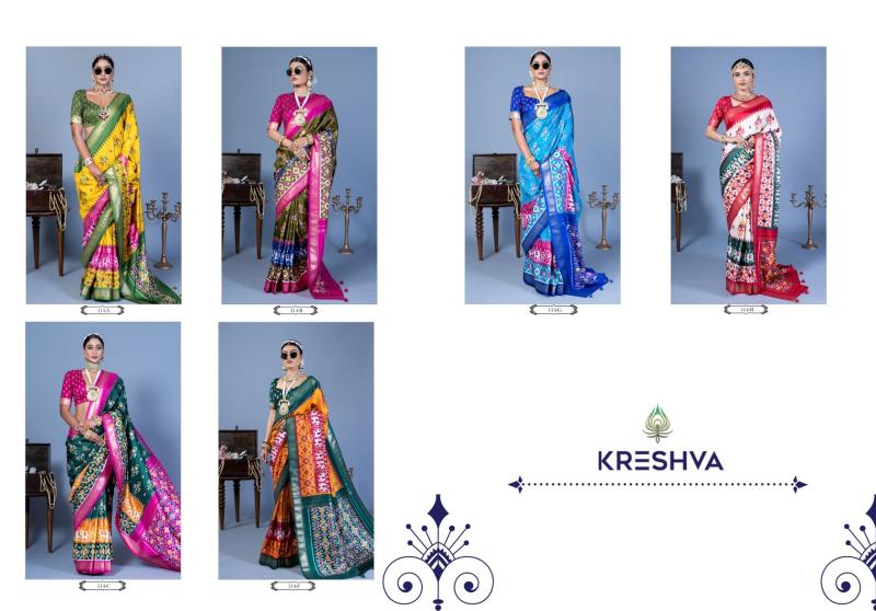 Kreshva Nandi Pv Silk Printed Fancy Saree Wholesale Catalog