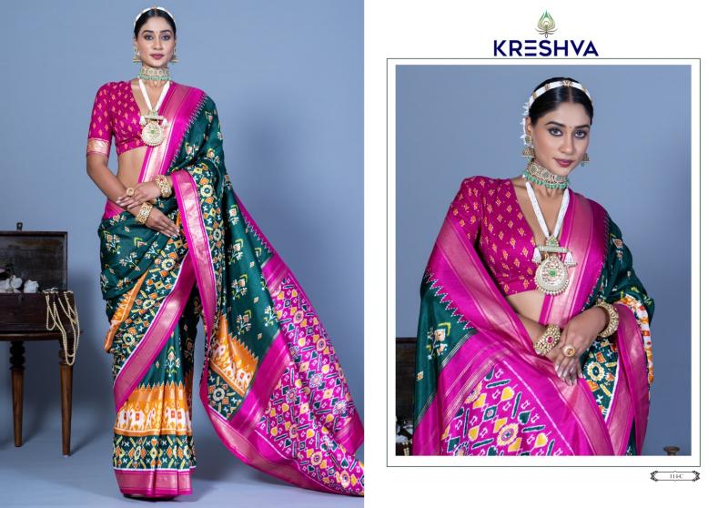 Kreshva Nandi Pv Silk Printed Fancy Saree Wholesale Catalog