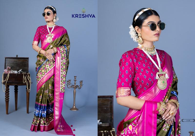 Kreshva Nandi Pv Silk Printed Fancy Saree Wholesale Catalog