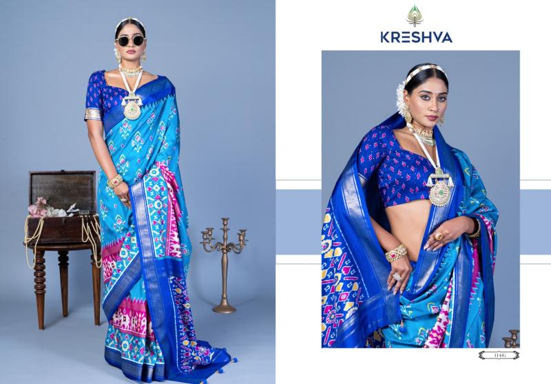 Kreshva Nandi Pv Silk Printed Fancy Saree Wholesale Catalog