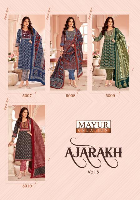 Mayur Ajarakh Vol 5 cotton kurti size chart india