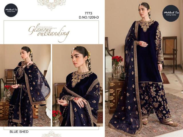 Mehboob Tex 1209 Velvet Pakistani Salwar Suit Wholesale Catalog 