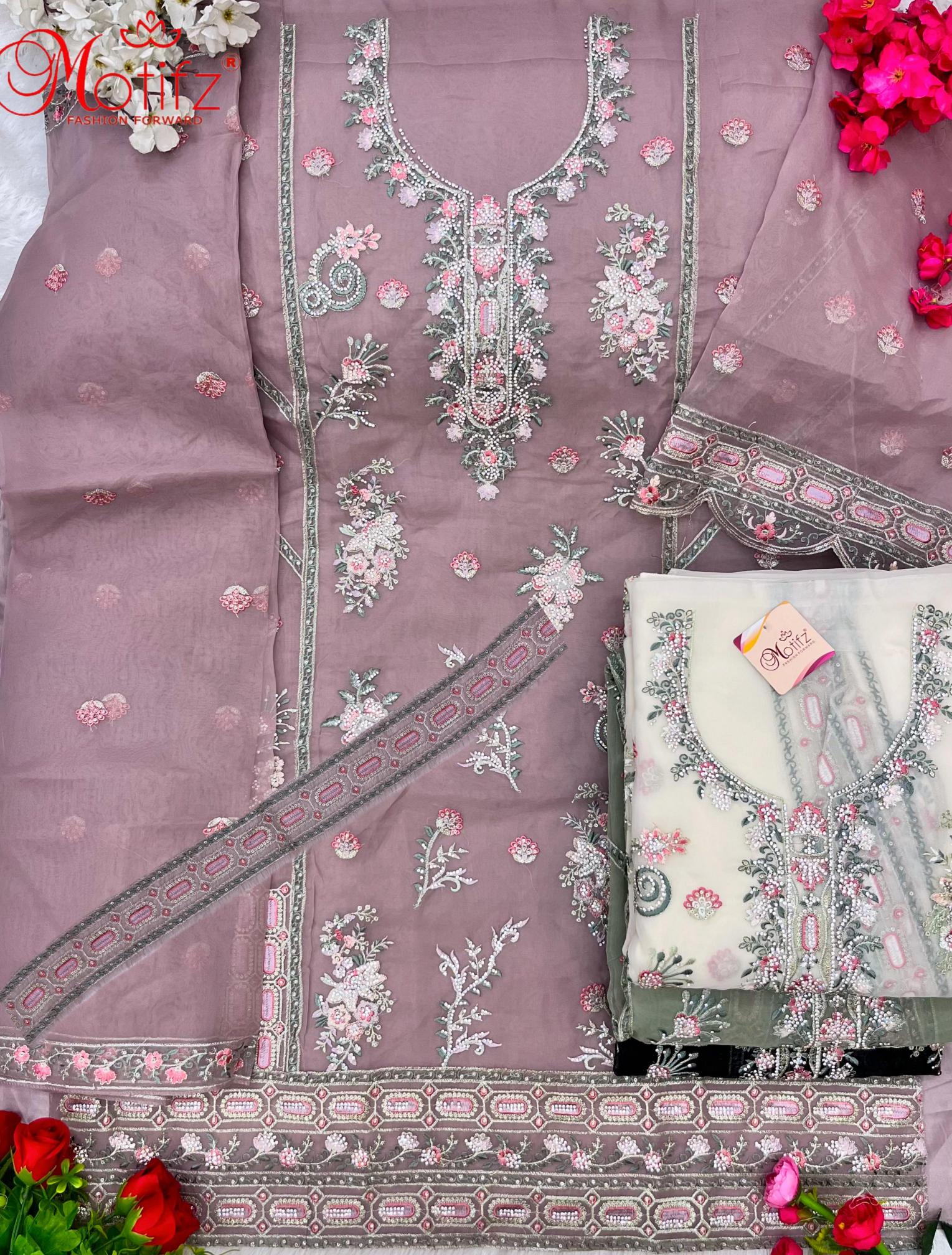 Motifz 783 Organza pakistani punjabi suits online