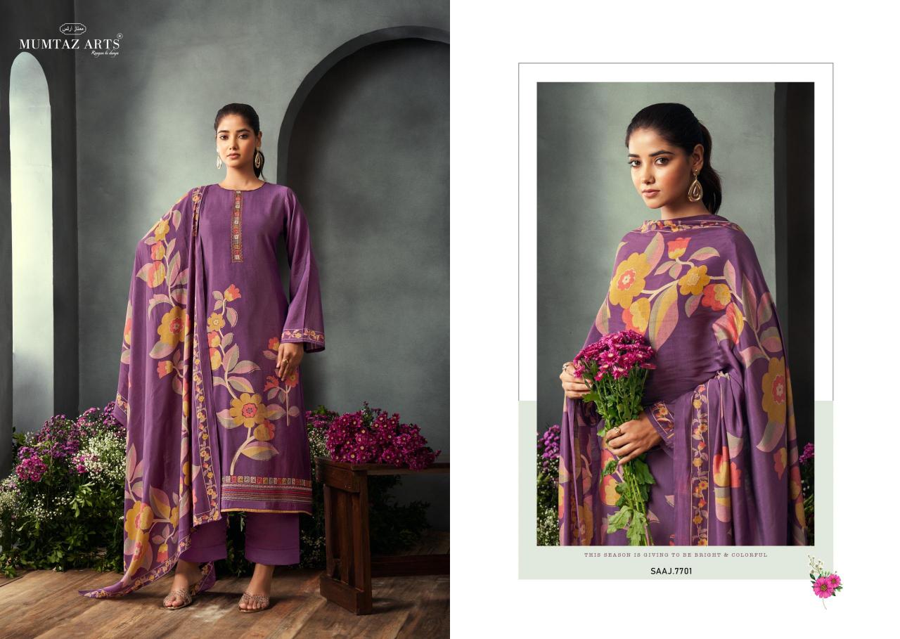 Mumtaz Arts Saaj Pure Viscose Musline Dress Materials Wholesale Catalog 