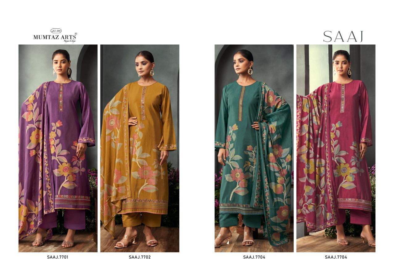 Mumtaz Arts Saaj Pure Viscose Musline Dress Materials Wholesale Catalog 