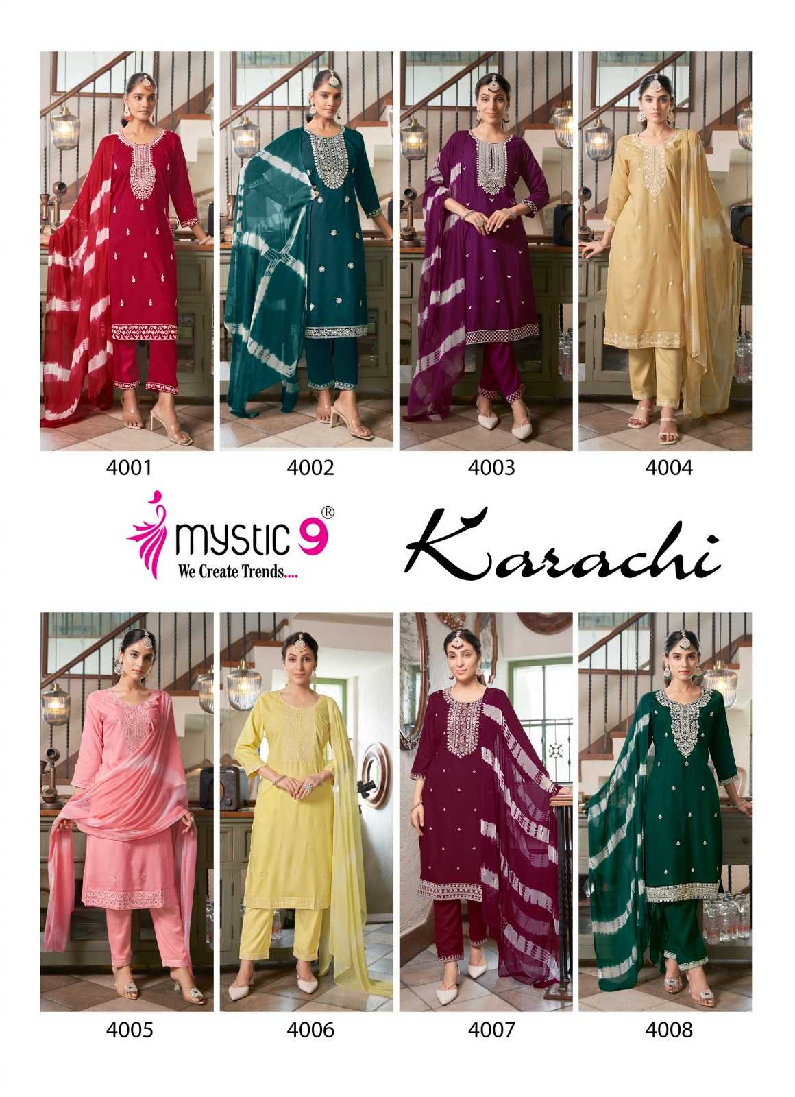 MYSTIC 9 Karachi Vol 4 Catalog chennai kurti wholesale