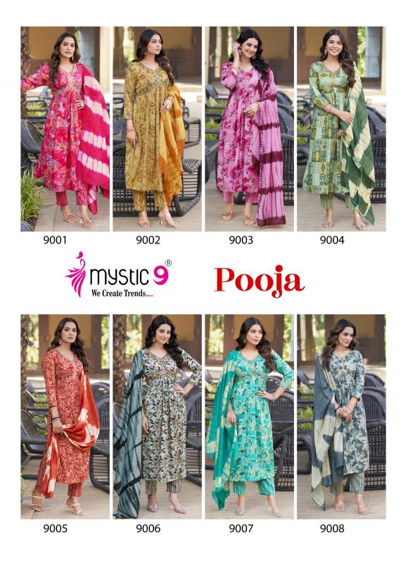 Mystic 9 Pooja Vol 9 Rayon Foil Printed kurti manufacturers in surat msme