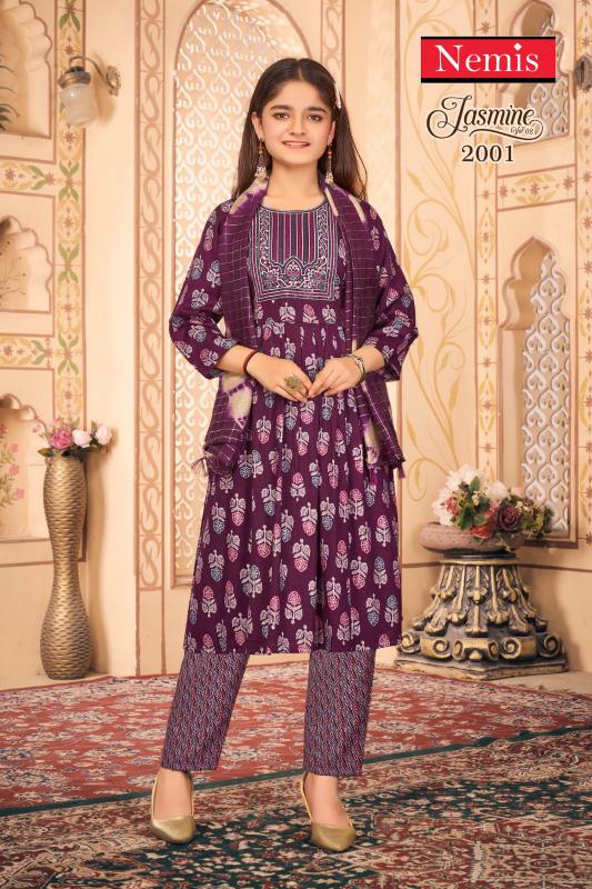 Nemis Jasmine Vol 2 capsule foil print Kids Kurti Wholesale Catalog