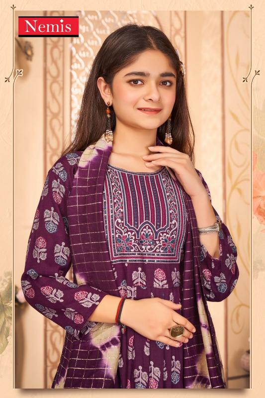 Nemis Jasmine Vol 2 capsule foil print Kids Kurti Wholesale Catalog