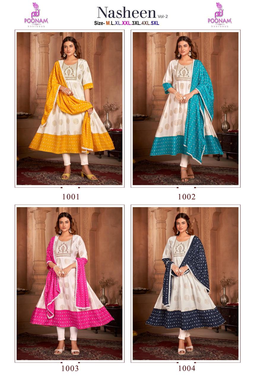 Poonam Designer Nasheen Vol 2 indian kurtis online shopping uk