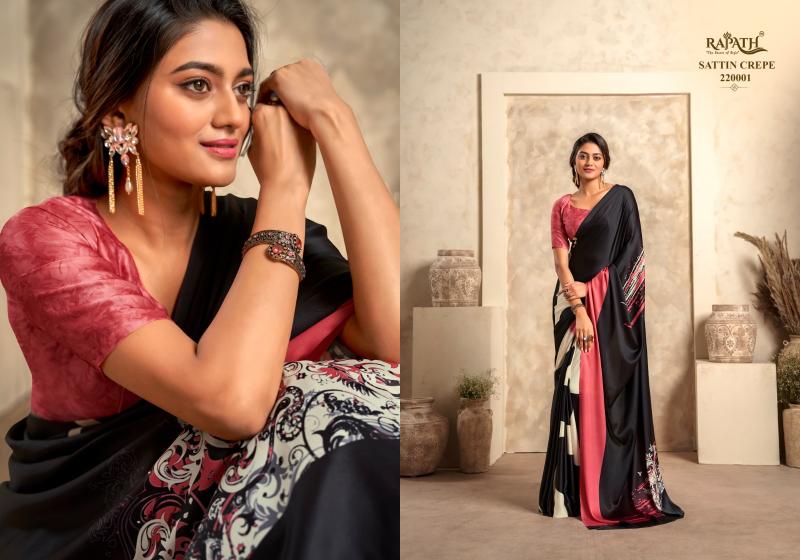 Rajpath Jasmin Catalog Satin italian crepe sarees online india