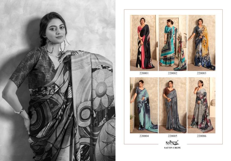 Rajpath Jasmin Catalog Satin italian crepe sarees online india