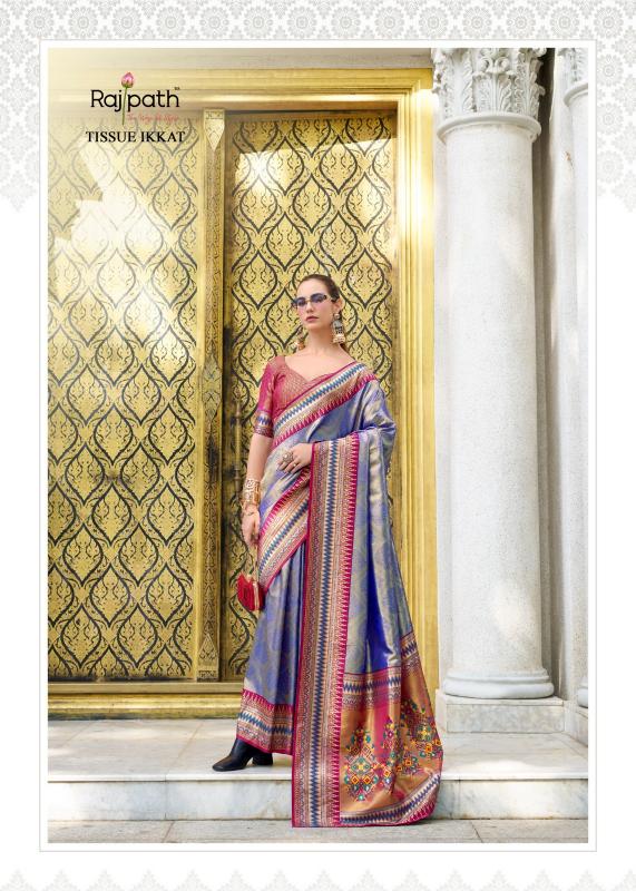 Rajpath Rajmata Catalog Tissue Pattern Fancy buy ikkat silk sarees online india