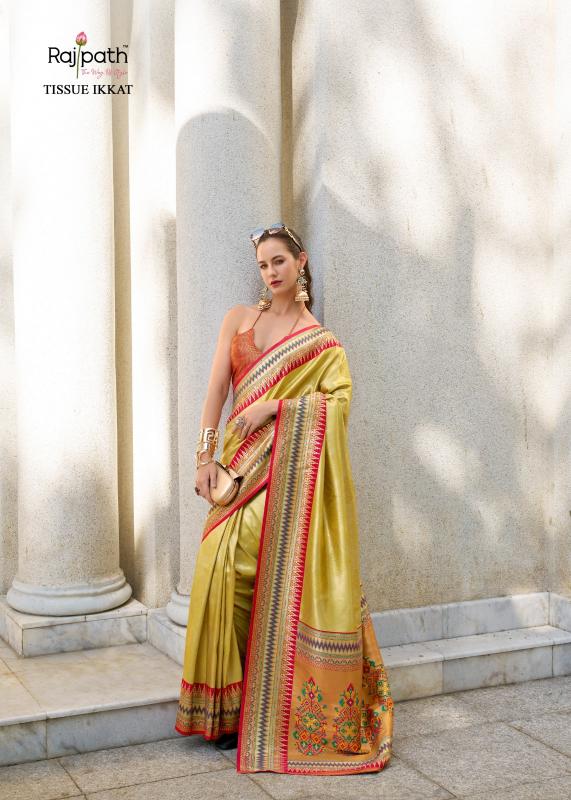 Rajpath Rajmata Catalog Tissue Pattern Fancy buy ikkat silk sarees online india