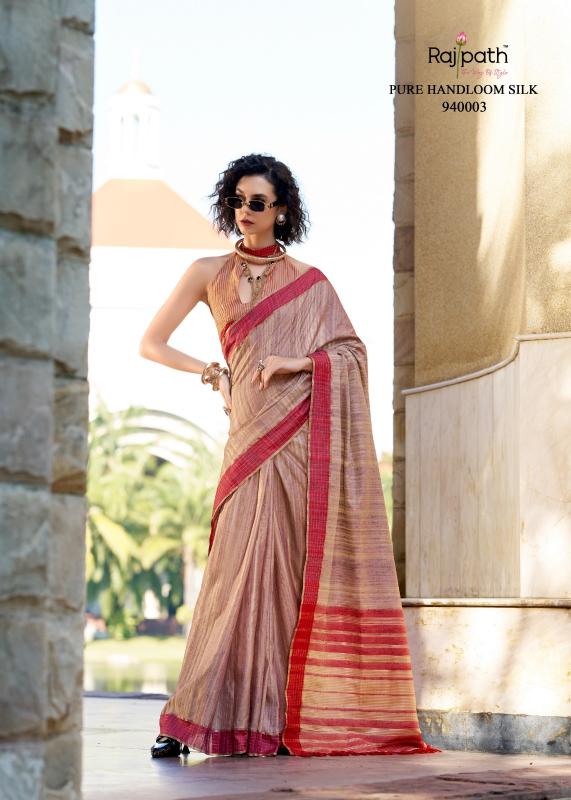 Rajpath Redbull Handloom Fancy Saree brand in india