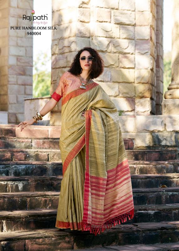 Rajpath Redbull Handloom Fancy Saree brand in india