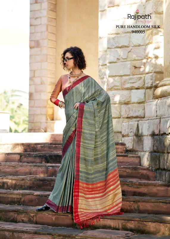 Rajpath Redbull Handloom Fancy Saree brand in india