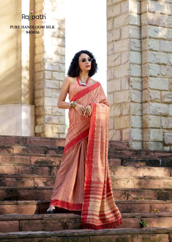 Rajpath Redbull Handloom Fancy Saree brand in india