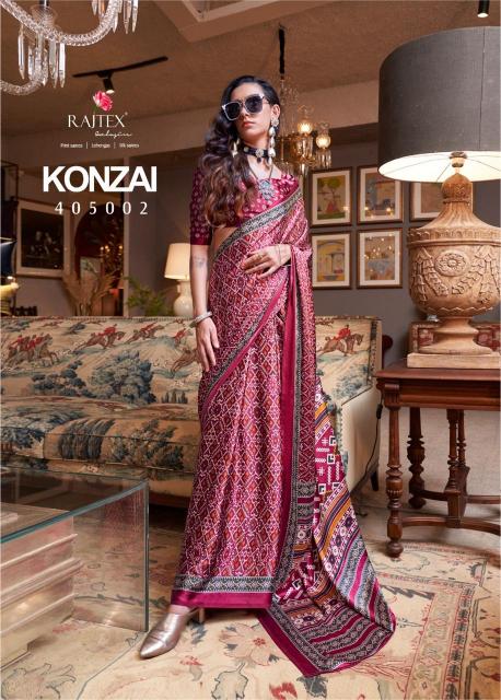 Rajtex Konzai Patola Printed satin crepe saree online india