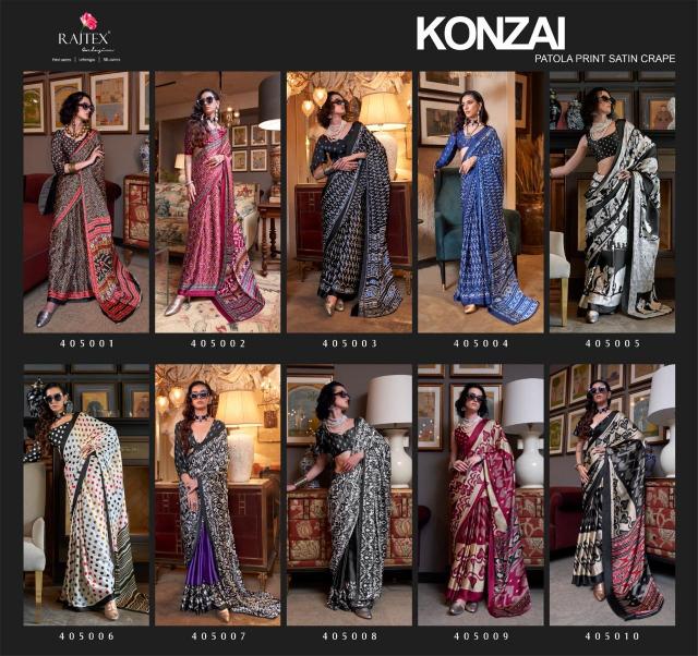 Rajtex Konzai Patola Printed satin crepe saree online india