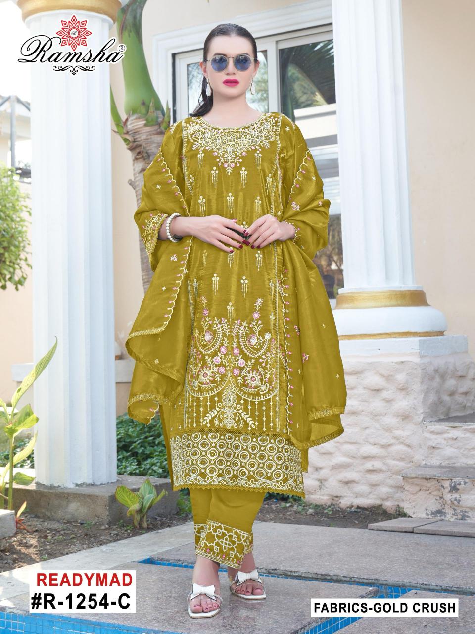 Ramsha R 1254 Nx Catalog Gold Crush Ready Made pakistani suits in mumbai facebook