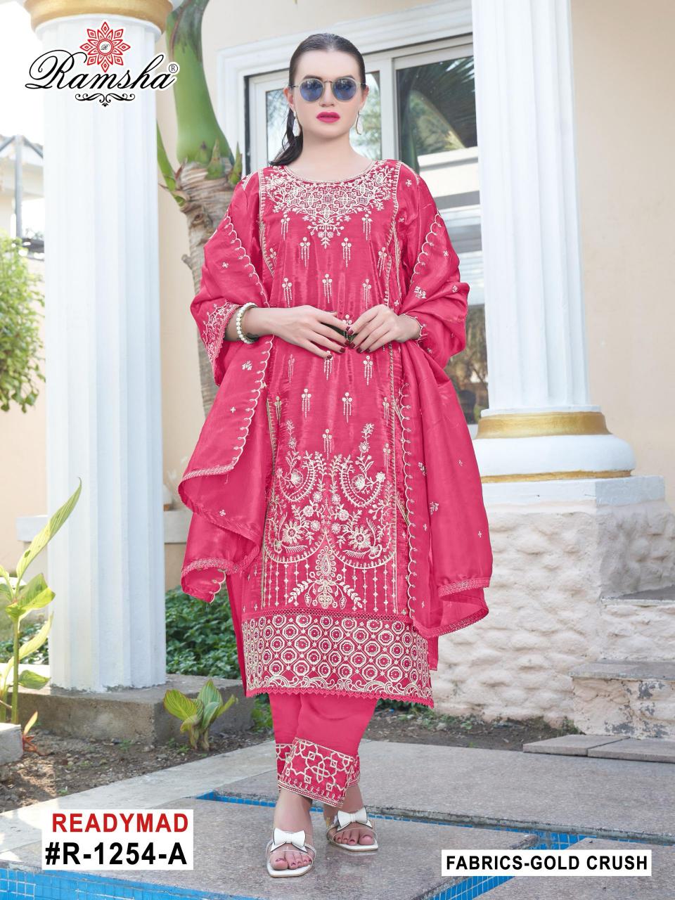 Ramsha R 1254 Nx Catalog Gold Crush Ready Made pakistani suits in mumbai facebook