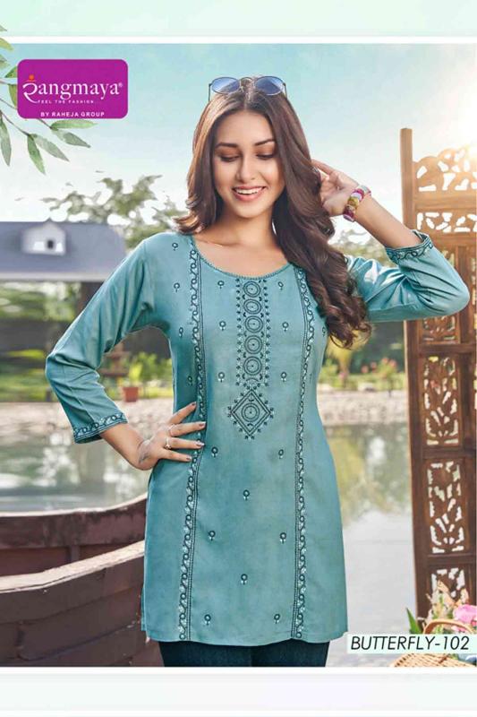 Rangmaya Butterfly short kurti manufacturers in surat