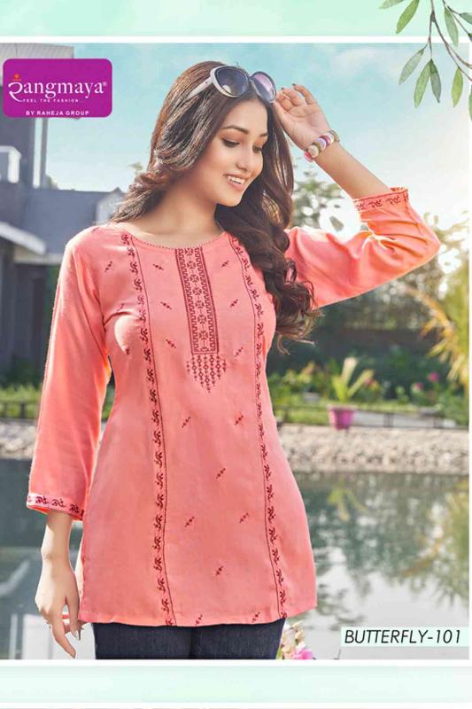 Rangmaya Butterfly short kurti manufacturers in surat