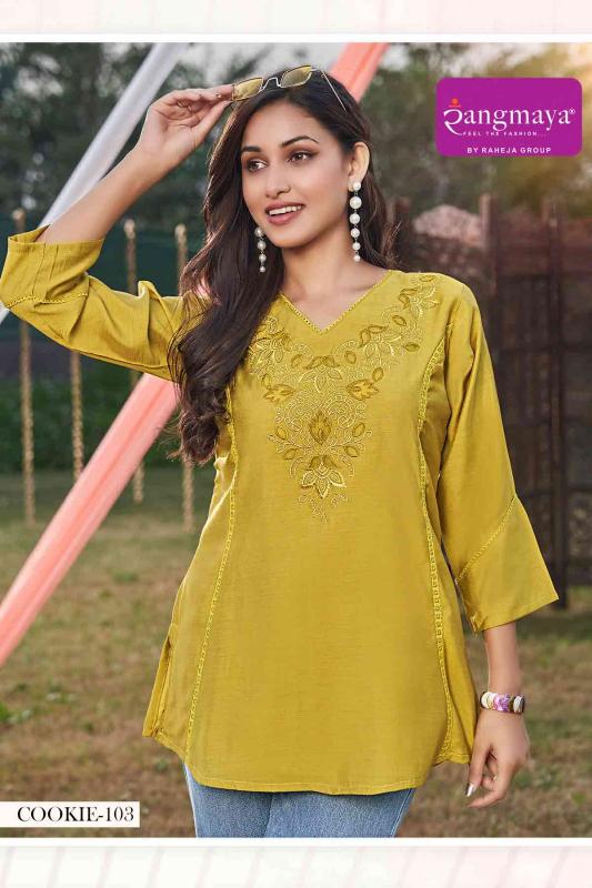 Rangmaya Cookie Catalog kurti tops amazon india