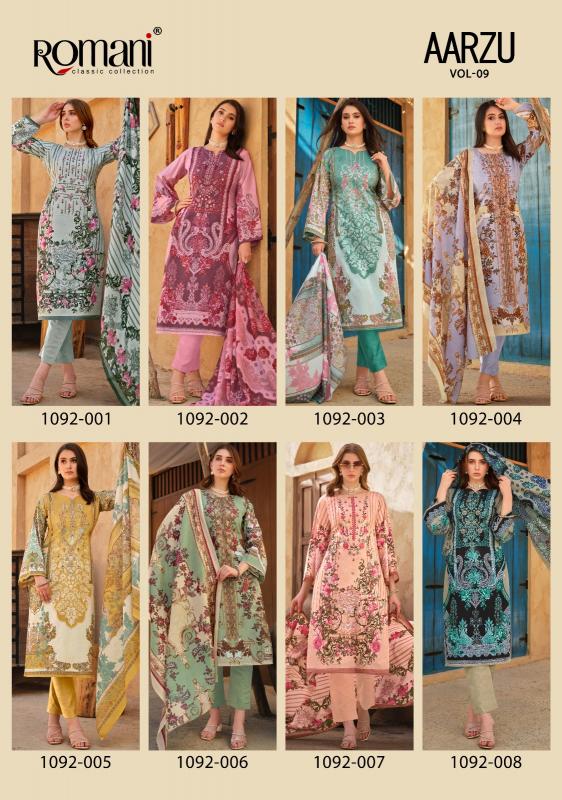 Romani Aarzu Vol 9 cotton dress material wholesale shop