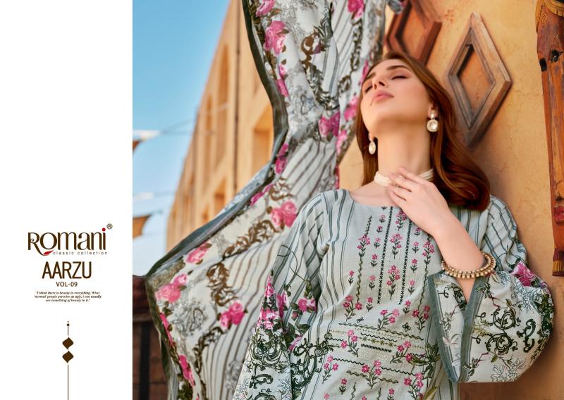 Romani Aarzu Vol 9 cotton dress material wholesale shop