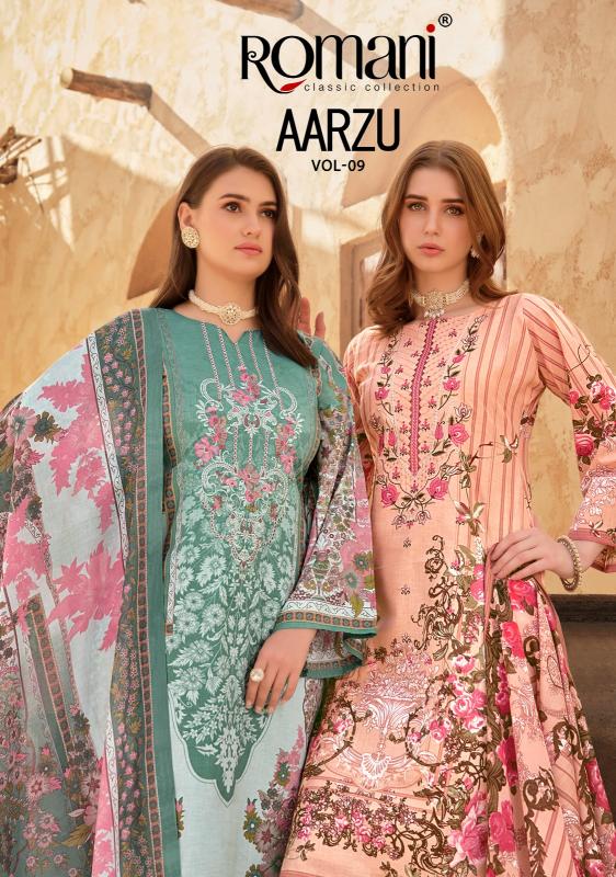 Romani Aarzu Vol 9 cotton dress material wholesale shop