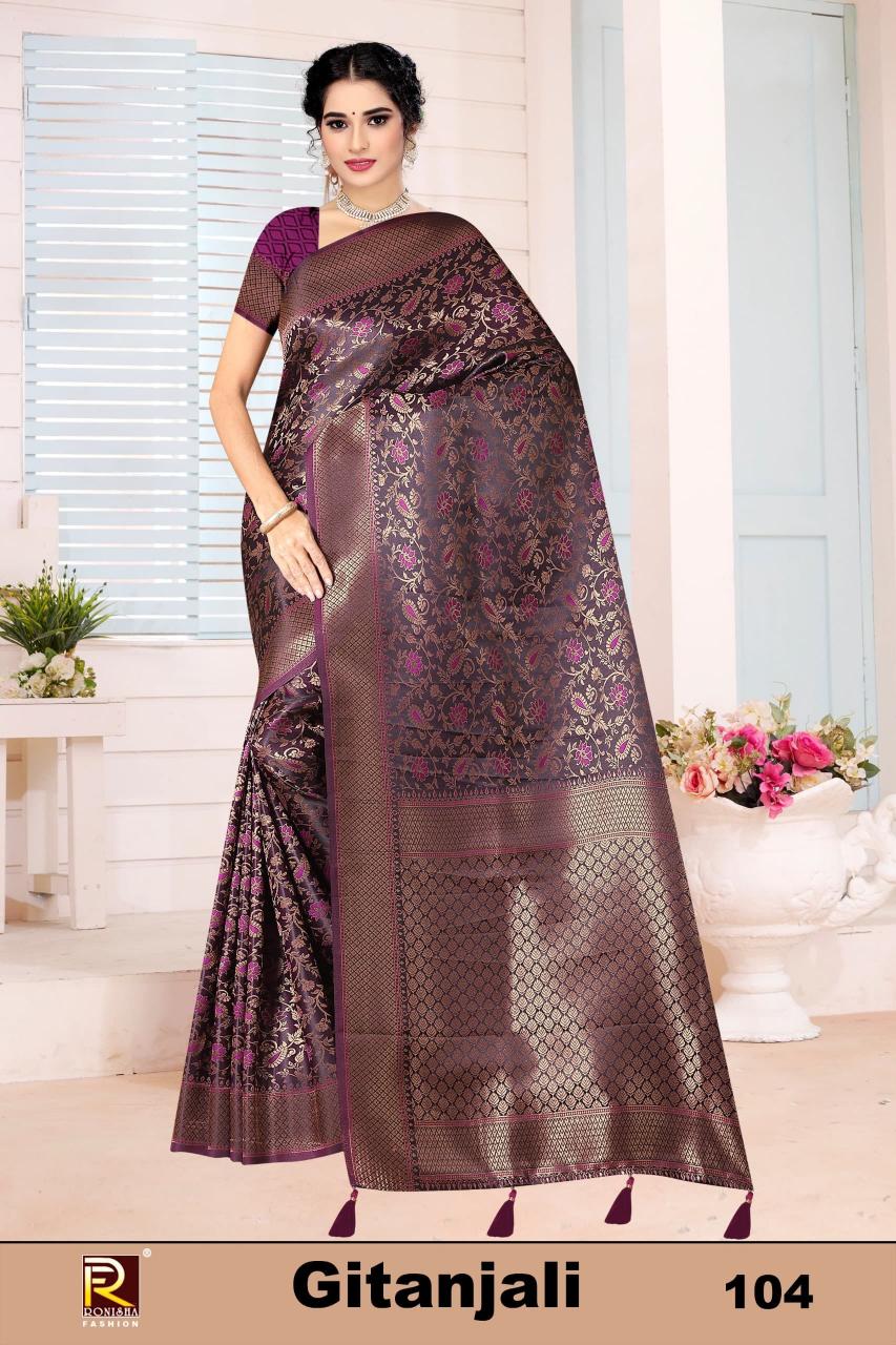 Ronisha Gitanjali Catalog fancy satin saree buy online india