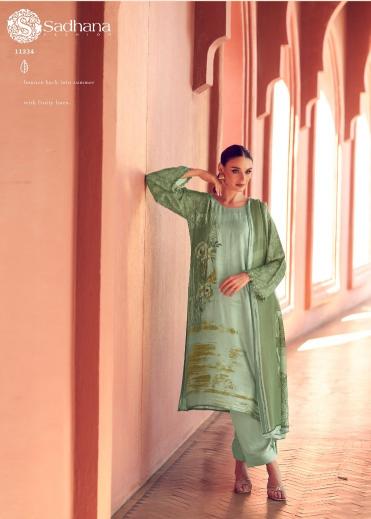 Sadhana Fashion Liyanaa Catalog Pure Musline Silk Digital print Wholesale 