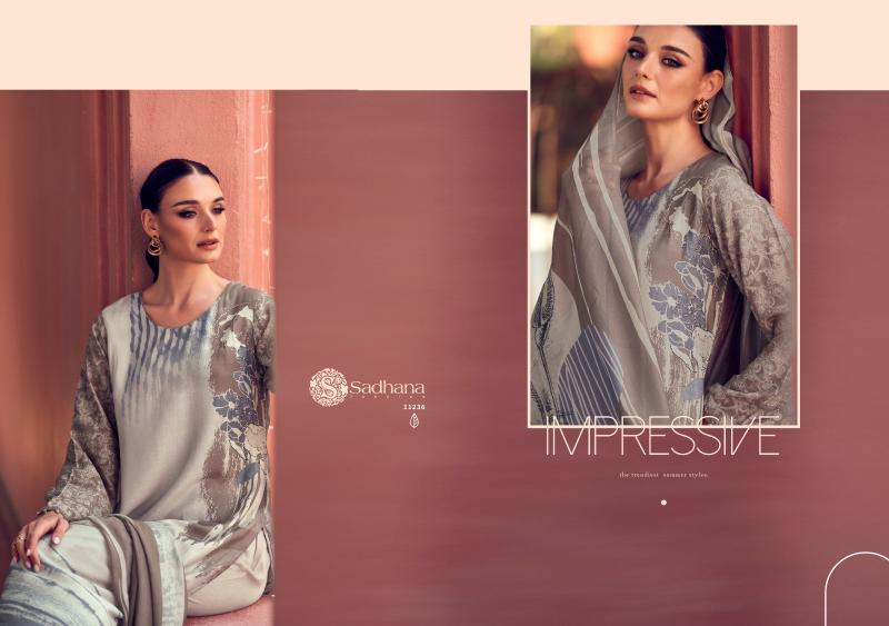 Sadhana Fashion Liyanaa Catalog Pure Musline Silk Digital print Wholesale 