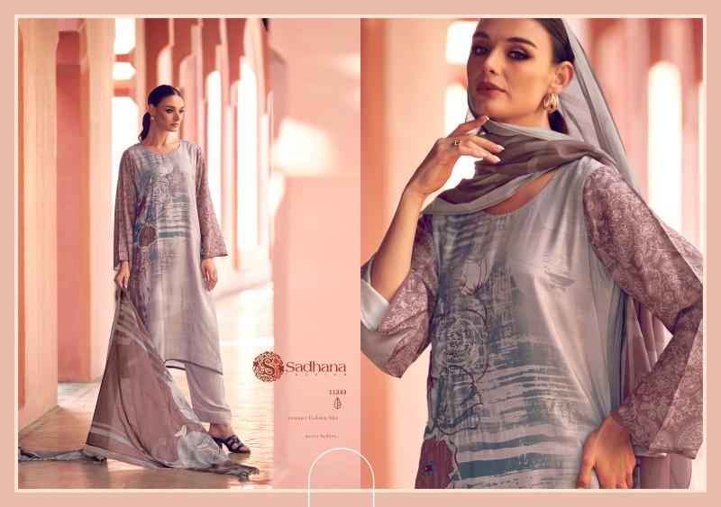 Sadhana Fashion Liyanaa Catalog Pure Musline Silk Digital print Wholesale 