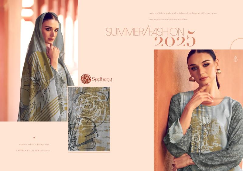 Sadhana Fashion Liyanaa Catalog Pure Musline Silk Digital print Wholesale 